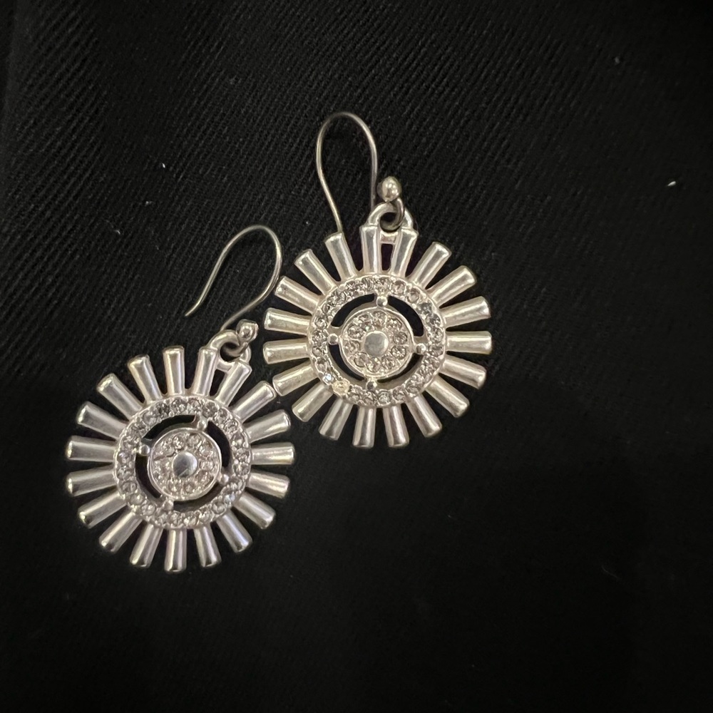 Elegant Silver Sunburst Earrings